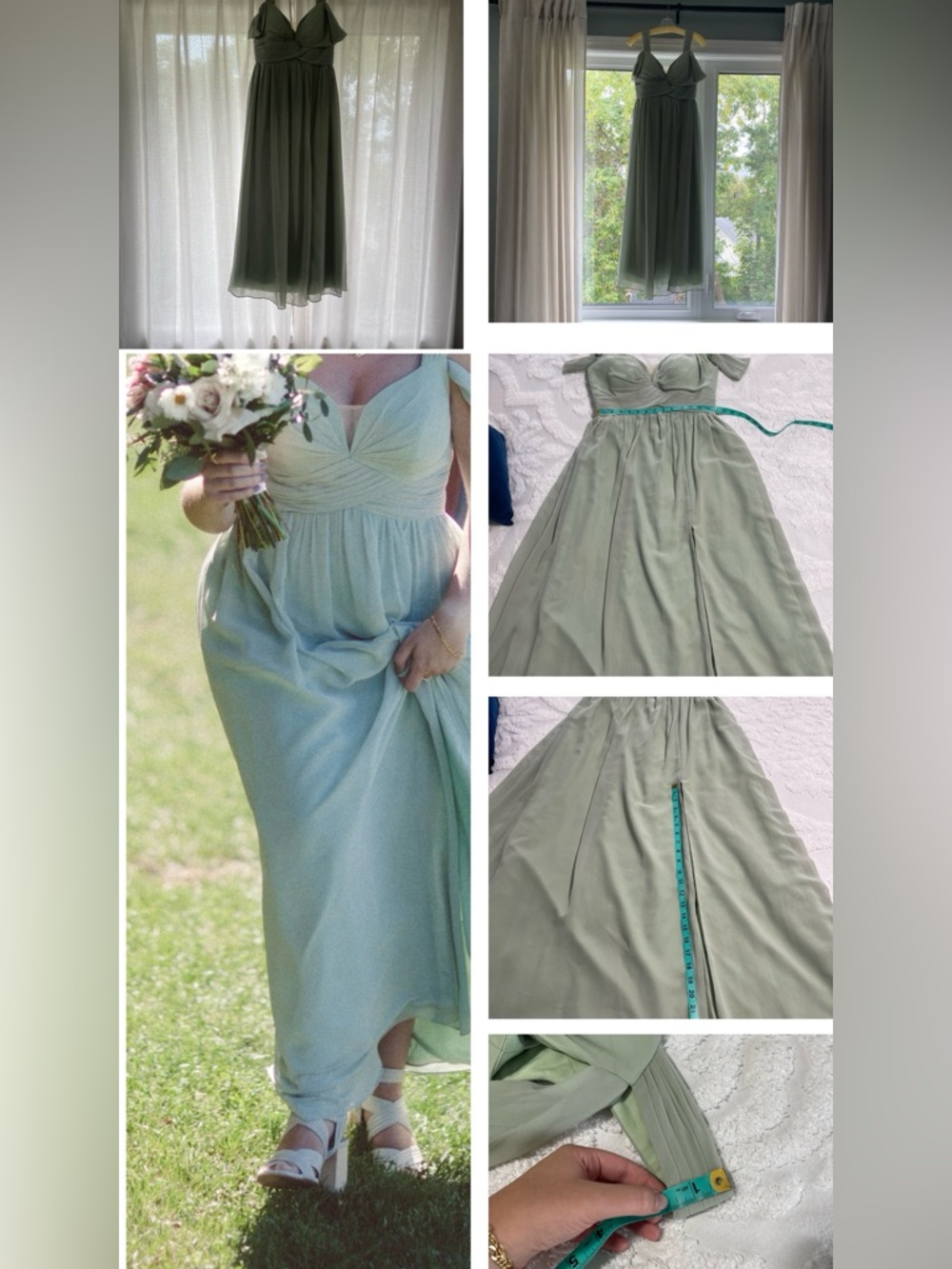 Azazie Sage Green Maxi Skirt with Sweetheart Bodice